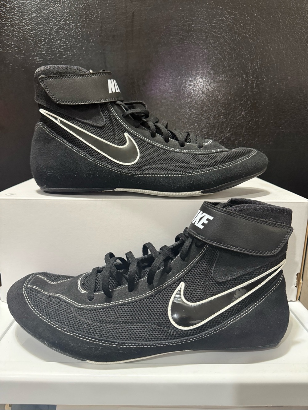 Nike Speed Sweep VII Wrestling Shoes 366683-001 Black White Men's Size 12 MMA